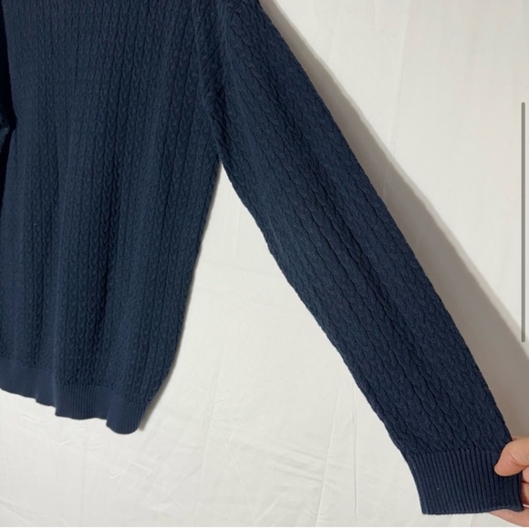 Vintage Tosani Dark Navy Blue Cable Knit V Neck Sweater XL - Picture 4 of 13